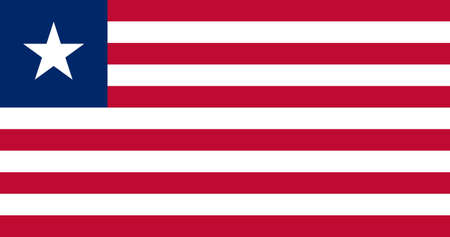 Liberia flag with original RGB color vector illustration designのイラスト素材