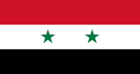 Syria flag with original RGB color vector illustration designの写真素材