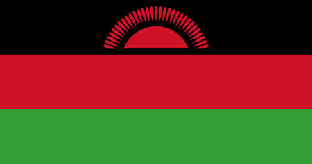 Malawi flag with original RGB color vector illustration designの写真素材