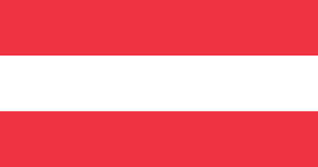 Austria flag with original RGB color vector illustration designの写真素材