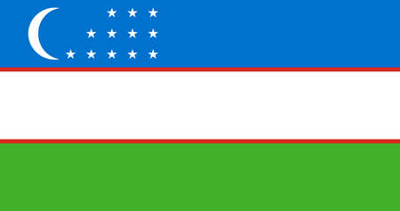 Uzbekistan flag with original RGB color vector illustration designのイラスト素材
