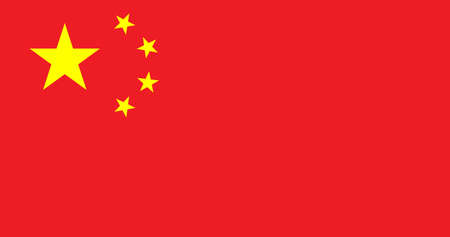 China flag with original RGB color vector illustration designの写真素材