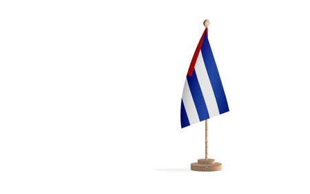 Cuban flagpole with white space background imageの写真素材