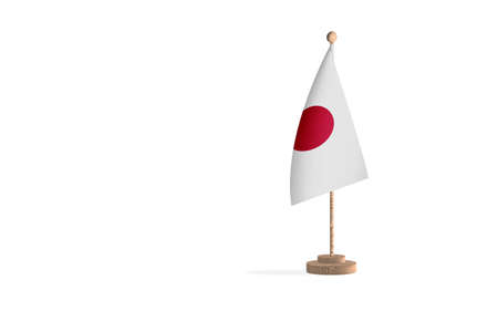 Japan flagpole with white space background imageの写真素材