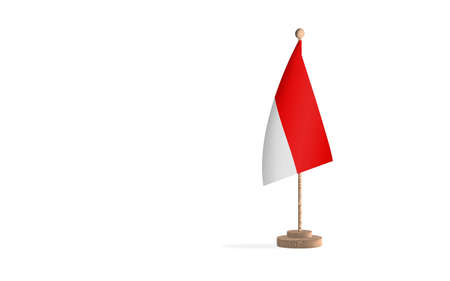 Indonesia flagpole with white space background imageの写真素材