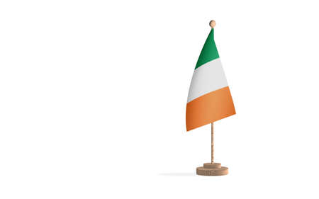 Ireland flagpole with white space background imageの写真素材