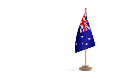 Australian flagpole with white space background imageの写真素材