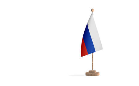 Russian flagpole with white space background imageの写真素材