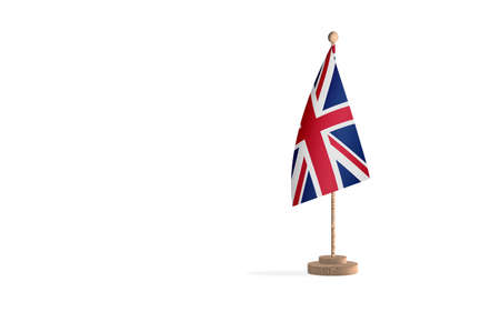 United Kingdom flagpole with white space background imageの写真素材