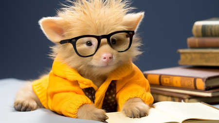 Educated funny rat petの素材