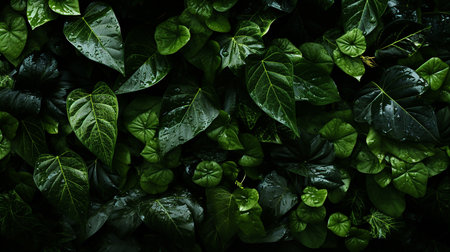 Green leaves backgroundの素材