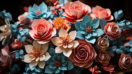 Bouquet of colored rosesの素材
