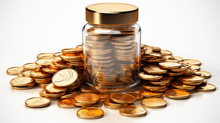 New digital coins, cryptocurrency background imageの素材