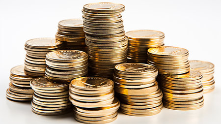 New digital coins, cryptocurrency background imageの素材
