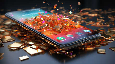 New digital coins, cryptocurrency background imageの素材