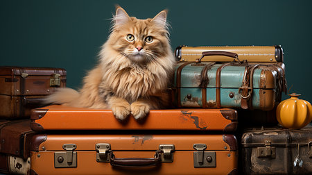 Beautiful cat picture, cute feline animal background imageの素材