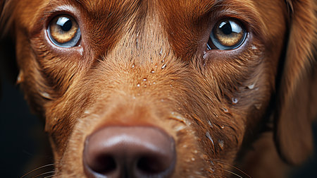 Vizsla dog close-up face photoの素材