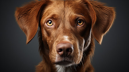 Vizsla dog close-up face photoの素材