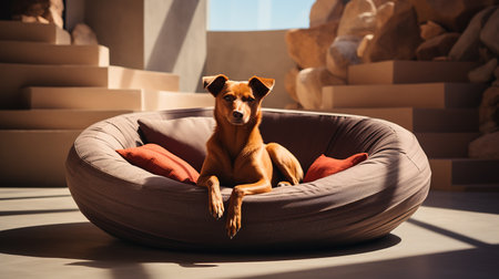 Dog on the sofa at homeの素材