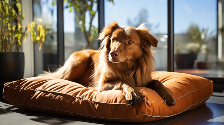 Dog on the sofa at homeの素材