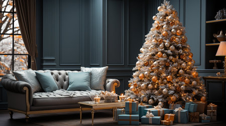 Christmas decorations and gifts backgroundの素材