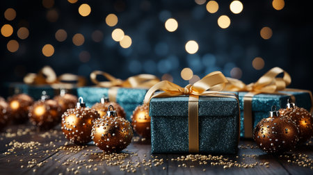 Christmas decorations and gifts backgroundの素材