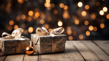 Christmas decorations and gifts backgroundの素材