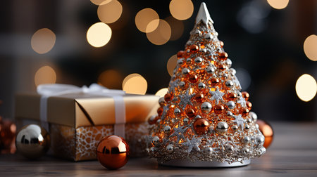 Christmas decorations and gifts backgroundの素材
