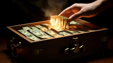 A lot of money in a suitcaseの素材