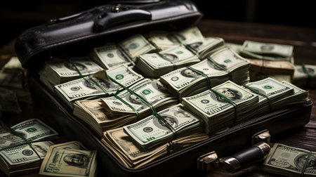 A lot of money in a suitcaseの素材