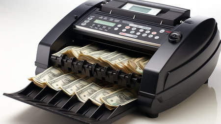 Cash Counting Machine, money backgroundの素材