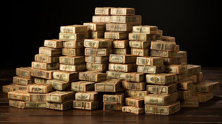 Stack of money on the table, concept backgroundの素材