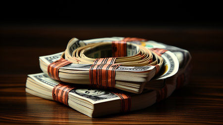 Stack of money on the table, concept backgroundの素材