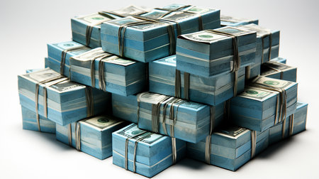 Stack of money on the table, concept backgroundの素材