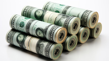 Stack of money on the table, concept backgroundの素材