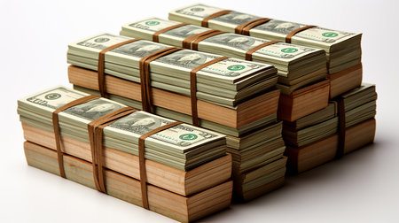 Stack of money on the table, concept backgroundの素材