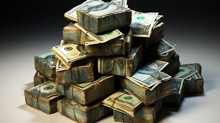 Stack of money on the table, concept backgroundの素材