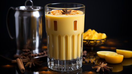The glass of juice and fruit drink backgroundの素材