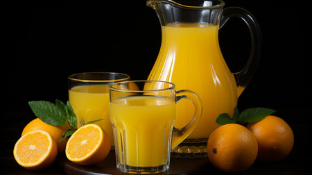 Still life with lemon juice and lemons, AI Generatedの素材