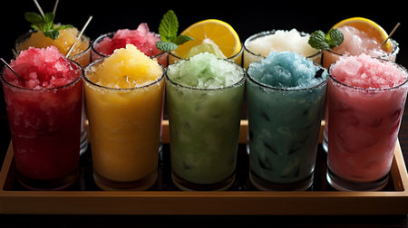 The glass of juice and fruit drink backgroundの素材