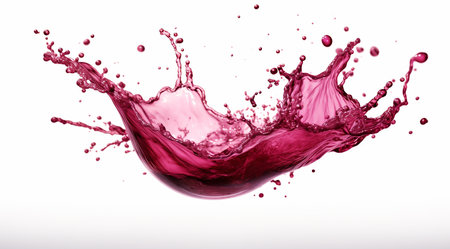 Red wine splash isolated, AI Generatedの素材