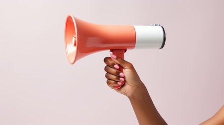 Hand with the megaphone. Isolated on a white background.の素材