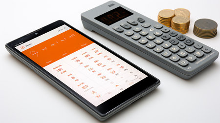 Stock market display on the mobile screen for analytic stock trade investors.の素材