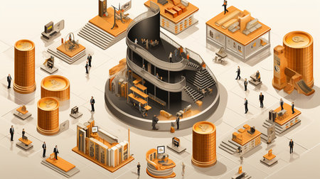 Trader and marketing working in a technical visualization environmentの素材