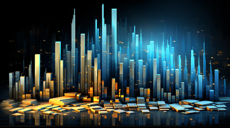 Futuristic cityscape design, magical and digitized conceptの素材