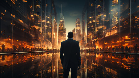 Professional business person, A futuristic dreamの素材