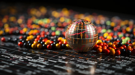 Disco ball light reflection marketing backgroundの素材