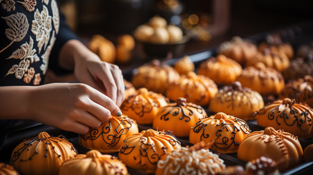 Pumkin decoration holidays, festivals, and eventsの写真素材