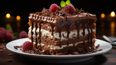 chocolate cake with strawberry