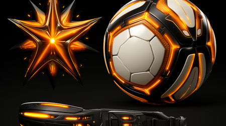Soccer Template design, Football banner, Sports layout design and game Themeの写真素材